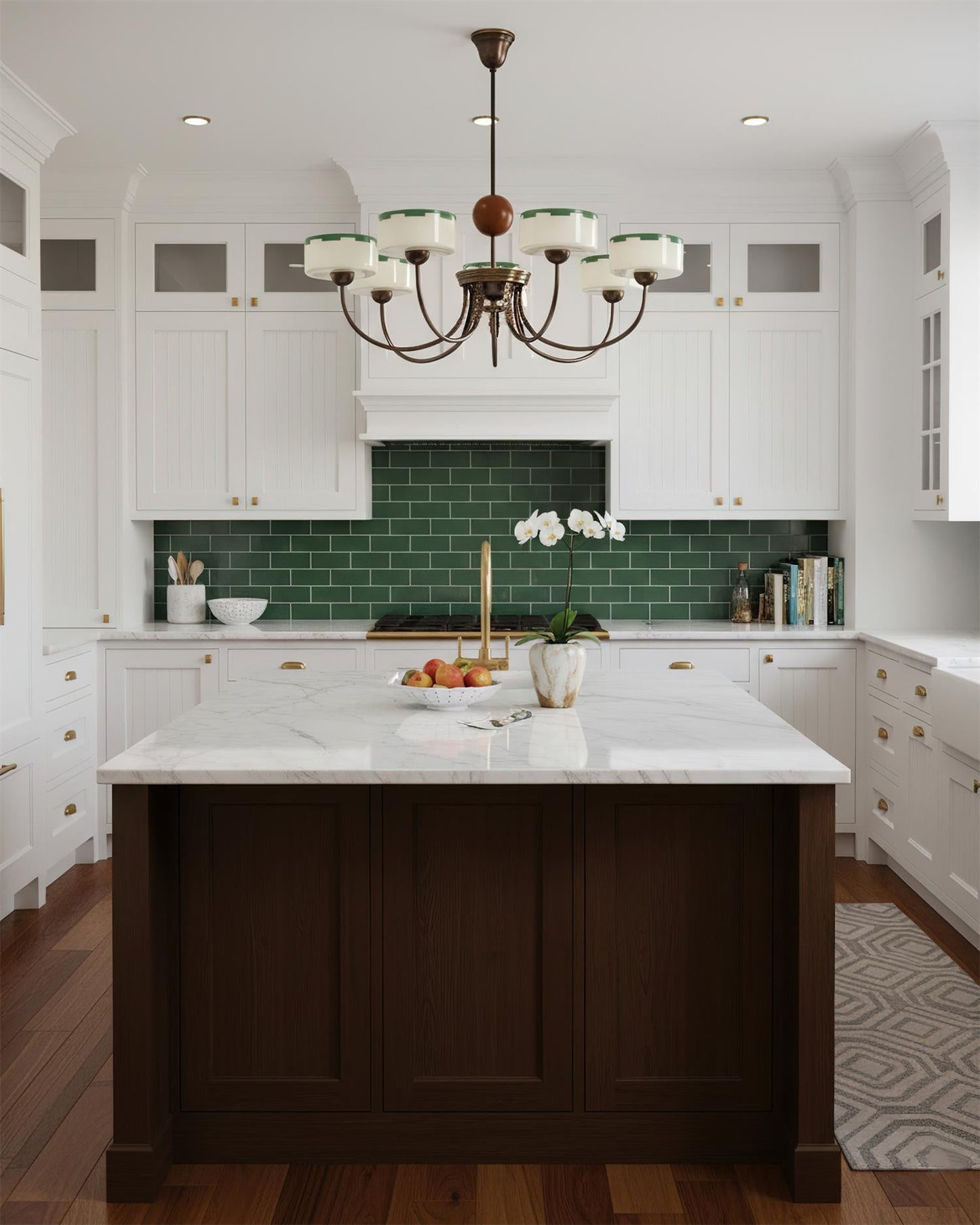 Sophie Green Glass Modern Arched Chandelier
