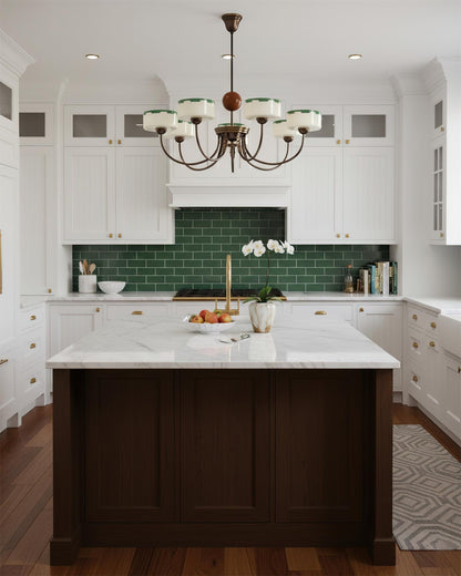 Sophie Green Glass Modern Arched Chandelier
