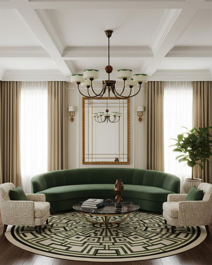 Sophie Green Glass Modern Arched Chandelier