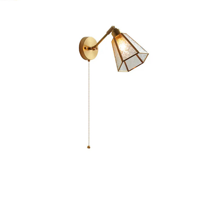 Élise Green Glass Copper LED Wall Sconce Pull Chain Lamp