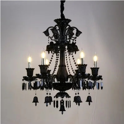 Black Candle Crystal Chandelier for Living Room and Restaurant