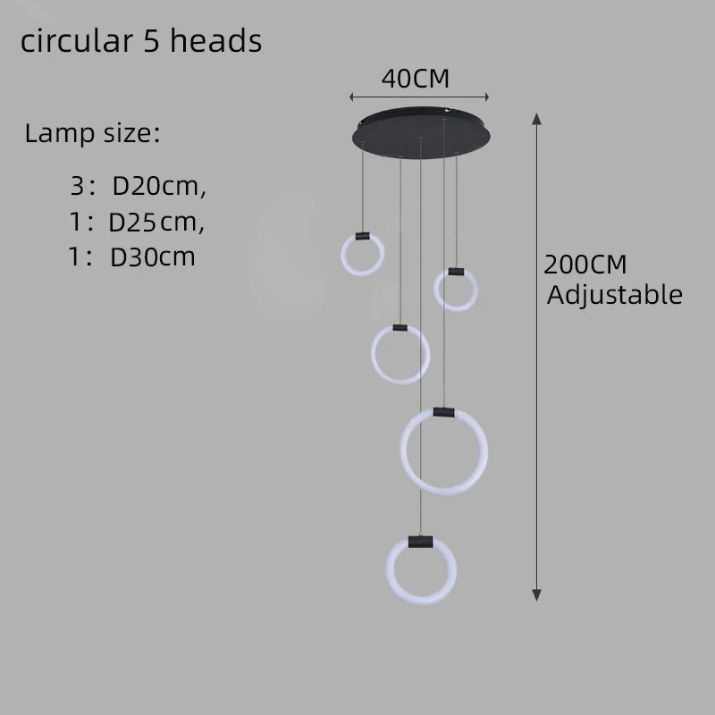 Élodine Acrylic Ring LED Pendant Chandelier