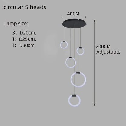 Élodine Acrylic Ring LED Pendant Chandelier