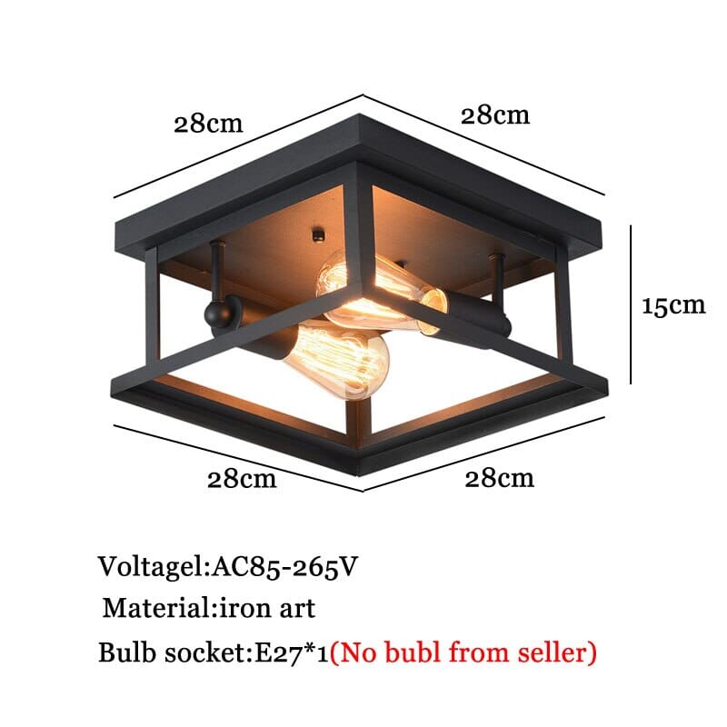 Amélie Retro Wrought Iron Square Ceiling Lamp