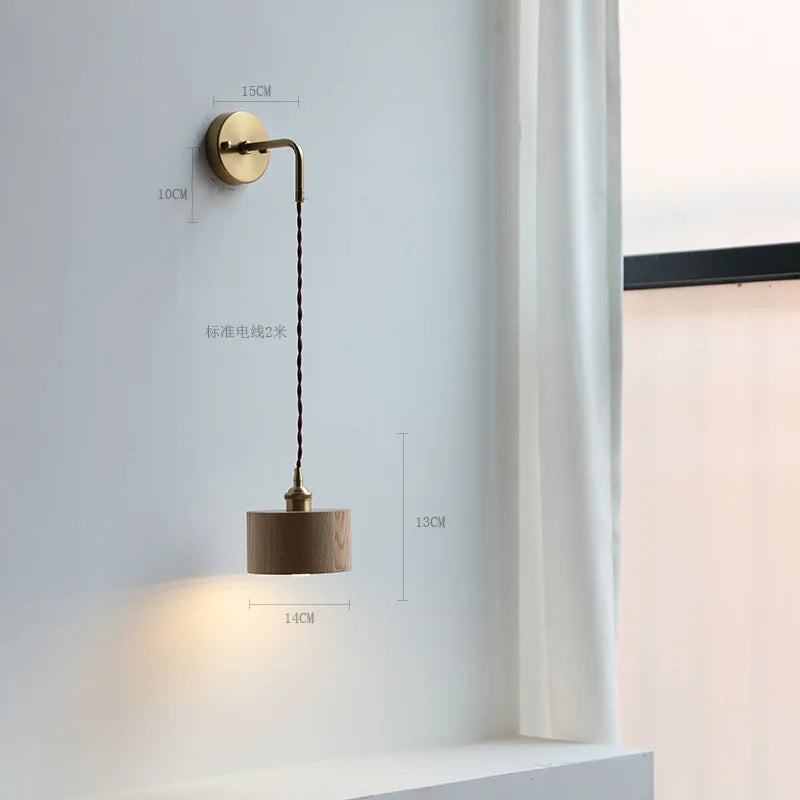 Marianne Wood Wall Lamp Pull Chain Modern