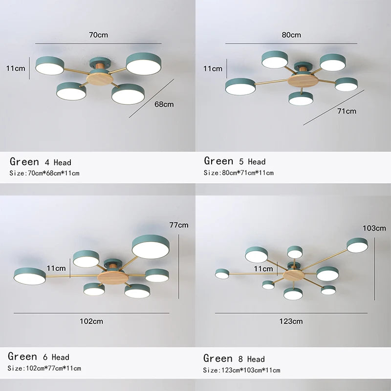Manon Nordic Macaron Multi-Arm Ceiling Light