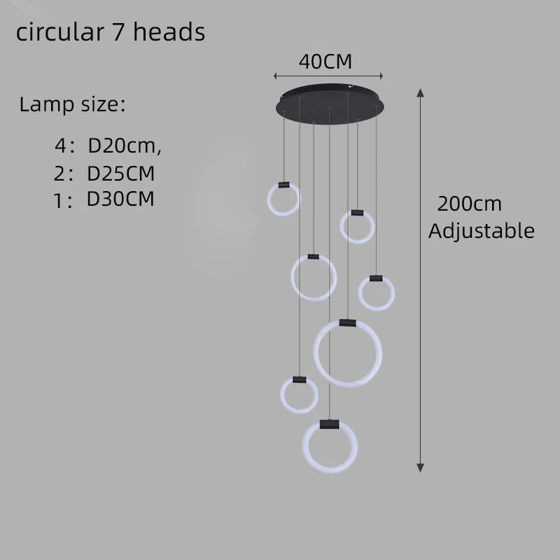 Élodine Acrylic Ring LED Pendant Chandelier