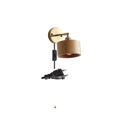 Marianne Wood Wall Lamp Pull Chain Modern