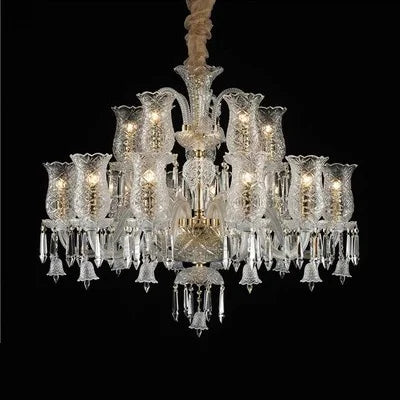 Minimalist Crystal Candle Chandelier for Living Room and Bedroom