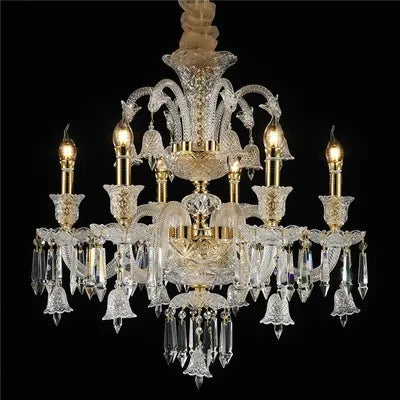 Minimalist Crystal Candle Chandelier for Living Room and Bedroom
