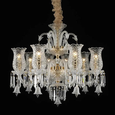 Minimalist Crystal Candle Chandelier for Living Room and Bedroom
