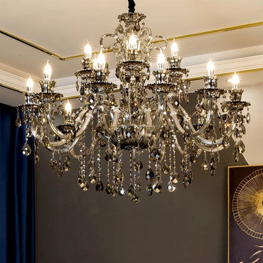 Modern Candle Crystal Chandelier Light for Living Room and Bedroom