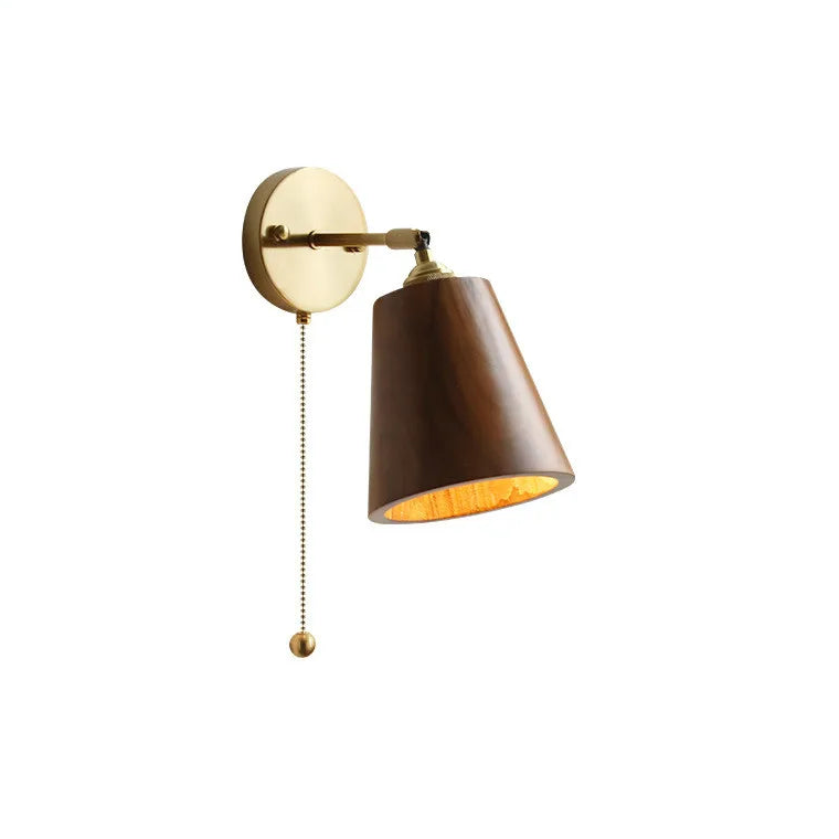 Sophie Adjustable Wood Wall Lamp with Copper Arm Switch