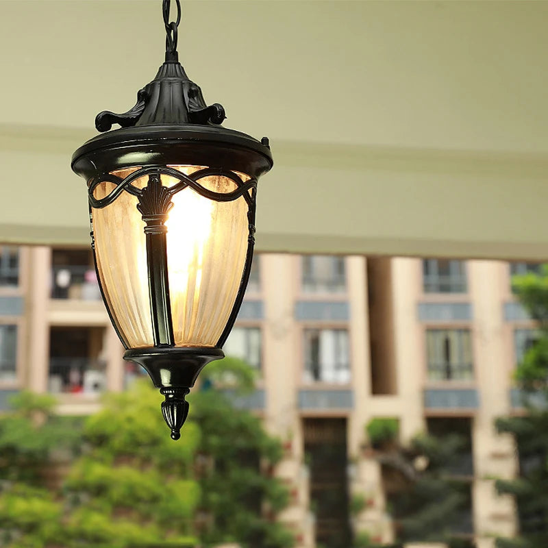 Céleste Outdoor Black Pendant Chandelier Pavilion Light