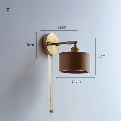 Marianne Wood Wall Lamp Pull Chain Modern