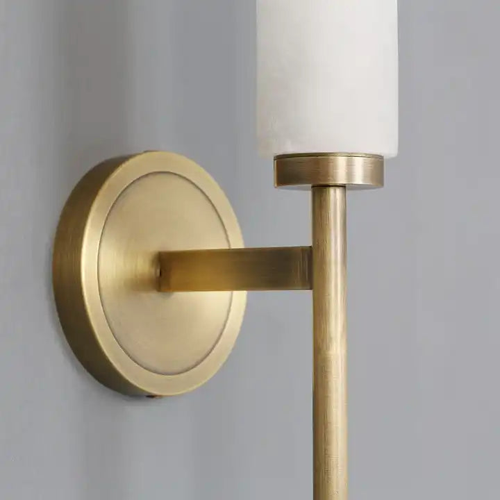 Juliette Copper & Marble Pillar Sconce