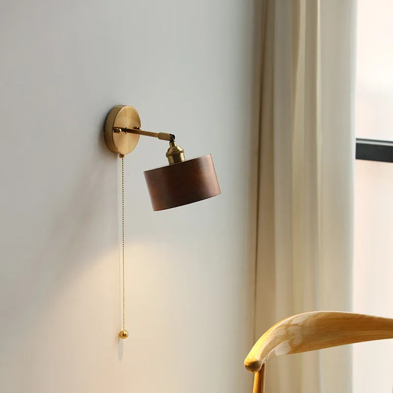 Marianne Wood Wall Lamp Pull Chain Modern