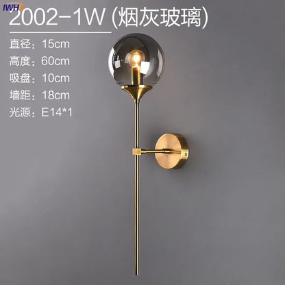 Madeleine Glass Globe Wall Light