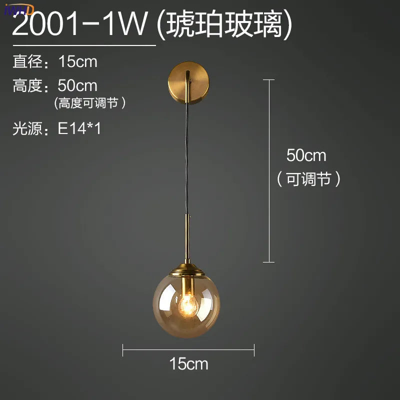 Madeleine Glass Globe Wall Light
