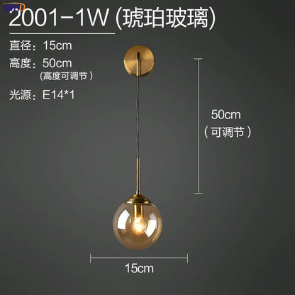 Madeleine Glass Globe Wall Light
