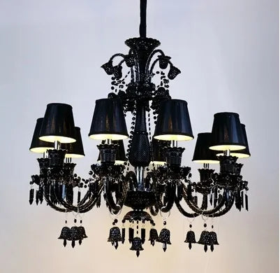 Black Candle Crystal Chandelier for Living Room and Restaurant