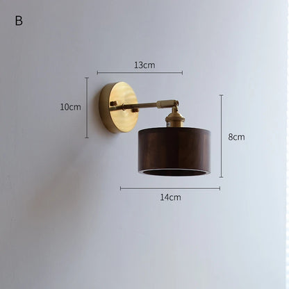 Marianne Wood Wall Lamp Pull Chain Modern