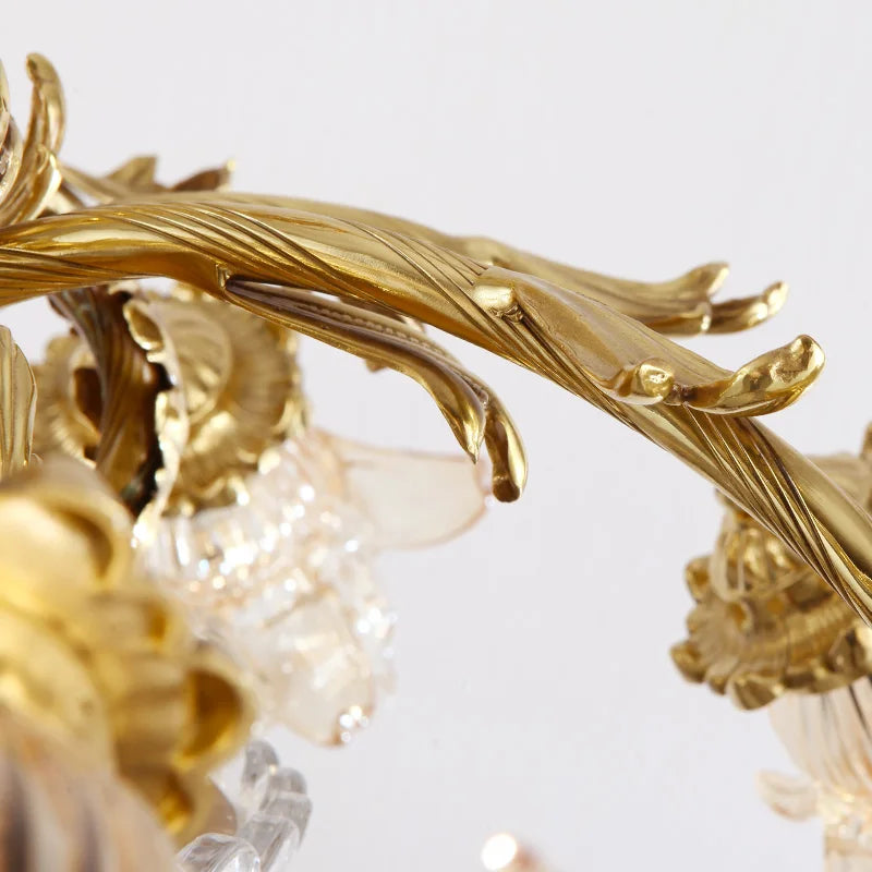 Colette Brass Glass Pendant Chandelier
