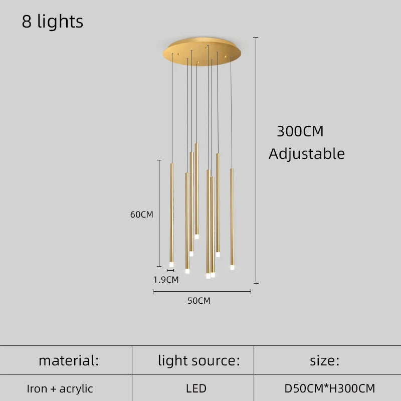 Arielle Spiral LED Staircase Pendant Chandelier
