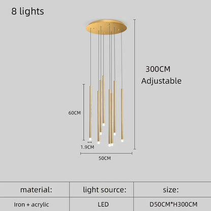 Arielle Spiral LED Staircase Pendant Chandelier
