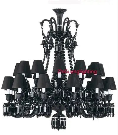 Black Candle Crystal Chandelier for Living Room and Restaurant
