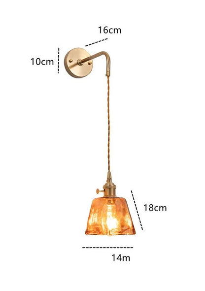 Claire Amber Glass Wall Lamp Japanese Modern