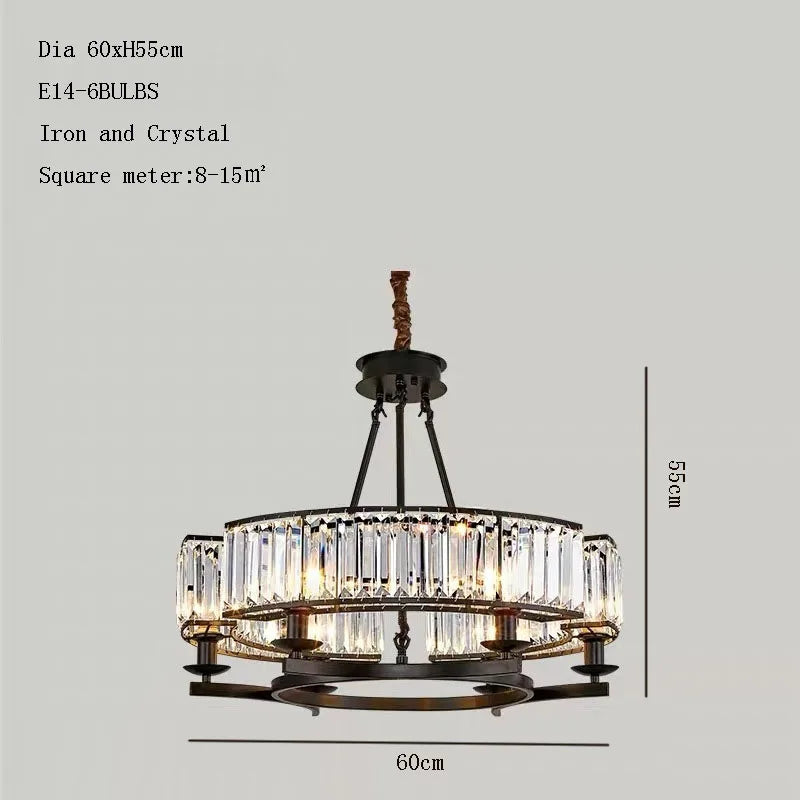 Madeleine Vintage Crystal Loft Chandelier