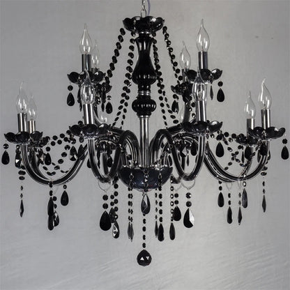 Black Candle Crystal Chandelier for Bedroom and Restaurant Lighting