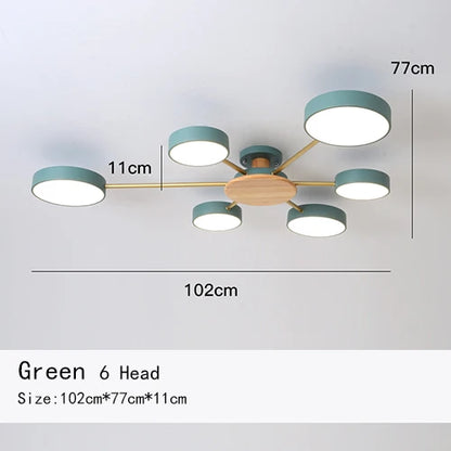 Manon Nordic Macaron Multi-Arm Ceiling Light