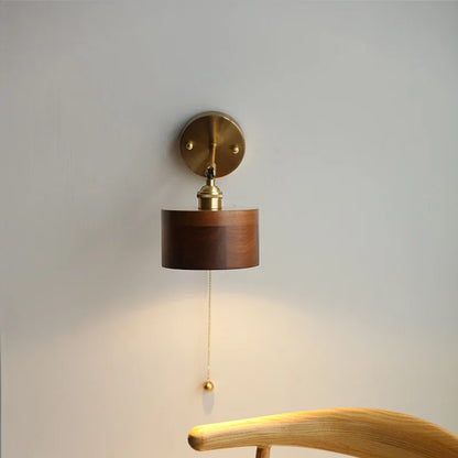 Marianne Wood Wall Lamp Pull Chain Modern