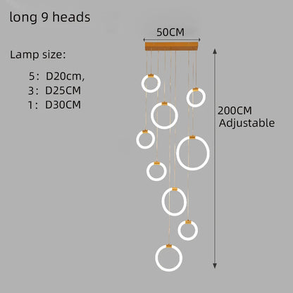 Élodine Acrylic Ring LED Pendant Chandelier