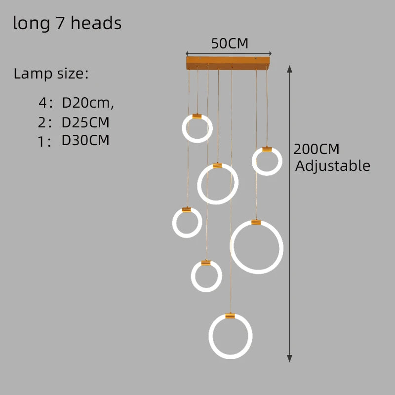 Élodine Acrylic Ring LED Pendant Chandelier