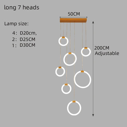 Élodine Acrylic Ring LED Pendant Chandelier