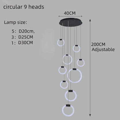 Élodine Acrylic Ring LED Pendant Chandelier