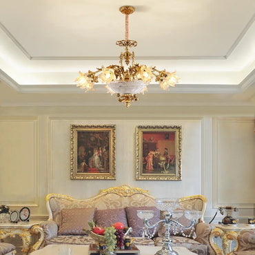 Colette Brass Glass Pendant Chandelier