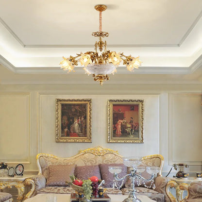 Colette Brass Glass Pendant Chandelier