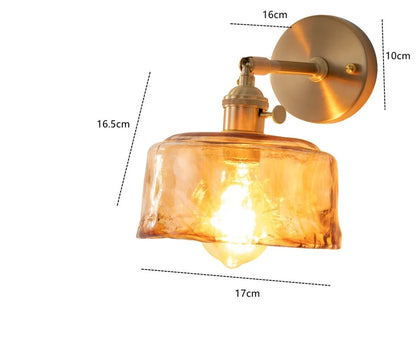 Claire Amber Glass Wall Lamp Japanese Modern