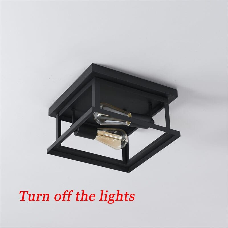 Amélie Retro Wrought Iron Square Ceiling Lamp