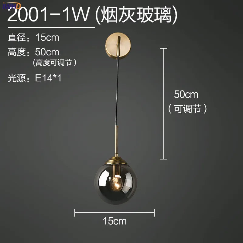 Madeleine Glass Globe Wall Light