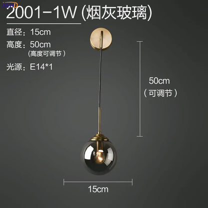 Madeleine Glass Globe Wall Light