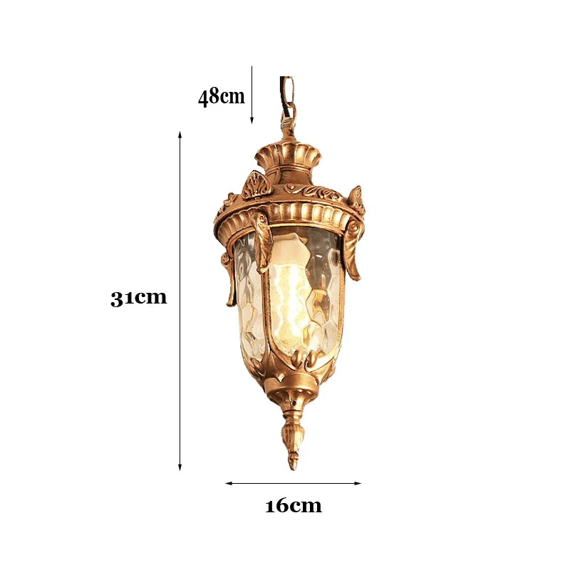 Camille Retro Outdoor Pendant Lamp European Patio Light