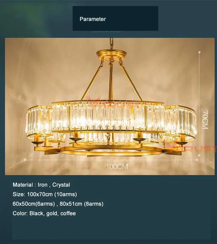 Madeleine Vintage Crystal Loft Chandelier