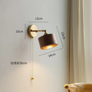 Marianne Wood Wall Lamp Pull Chain Modern