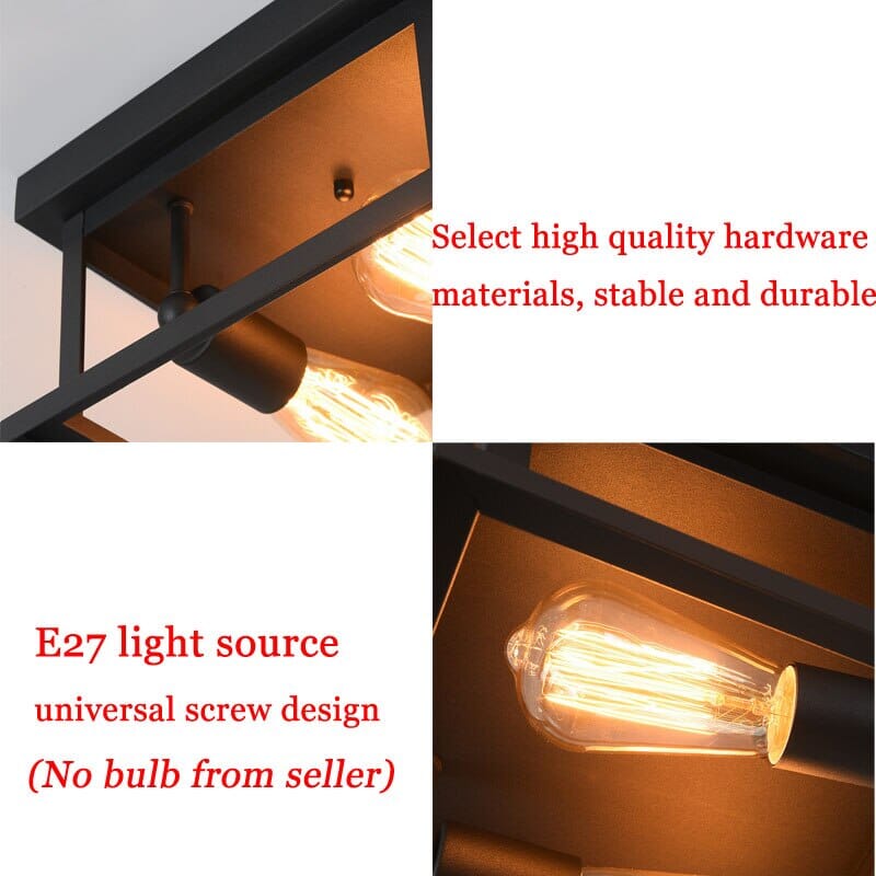Amélie Retro Wrought Iron Square Ceiling Lamp