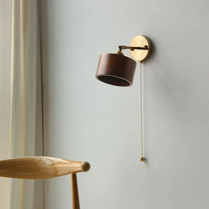 Marianne Wood Wall Lamp Pull Chain Modern